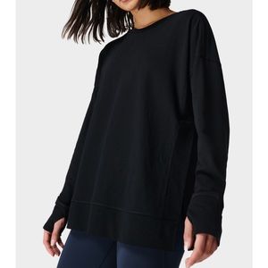 NWT Sweaty Betty After Class Split Sweatshirt Black S Small